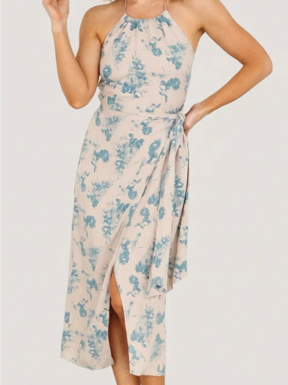 Baltic Born Blush Maxi Dress with Blue Floral Print
